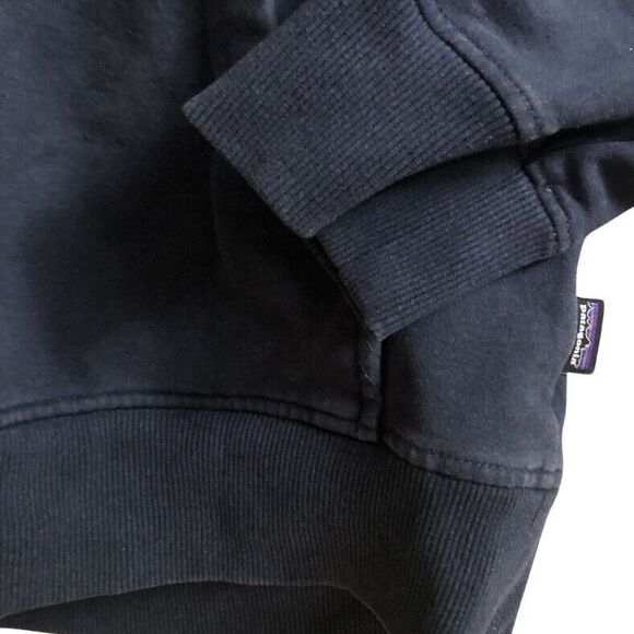 Patagonia P-6 Logo Uprisal Hoodie Sweatshirt Sz M Navy Blue Fitz Roy Thrashed - Picture 7 of 14